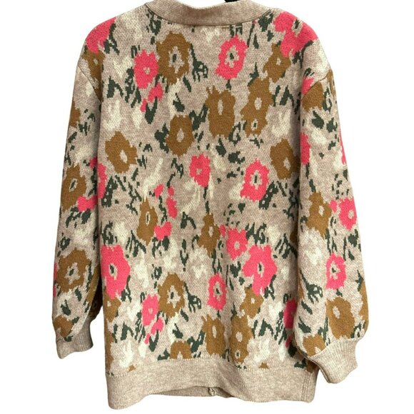 Flying Tomato Women's Cottagecore Floral Knit Cardigan Small Grandpa Sweater - Picture 3 of 3
